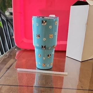 Cute Blue Tumbler with Dog Print